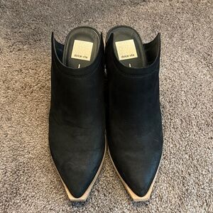 Dolce Vita Black Mules with Tan Sole